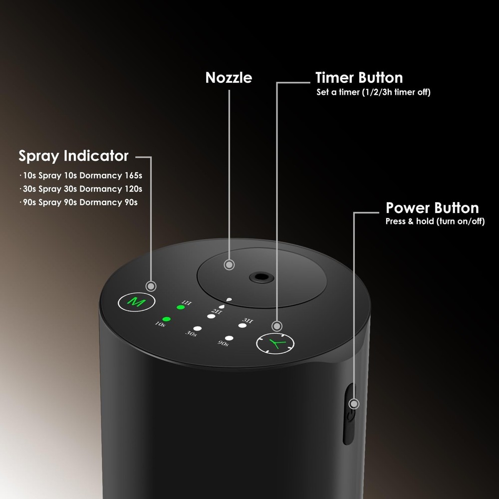 Waterless Essential Oil Diffuser, Battery Powered Mini Scent Air Ma... Fast Ship