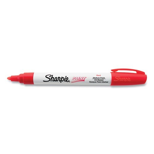 Sharpie Permanent Paint Marker, Medium Bullet Tip, Red