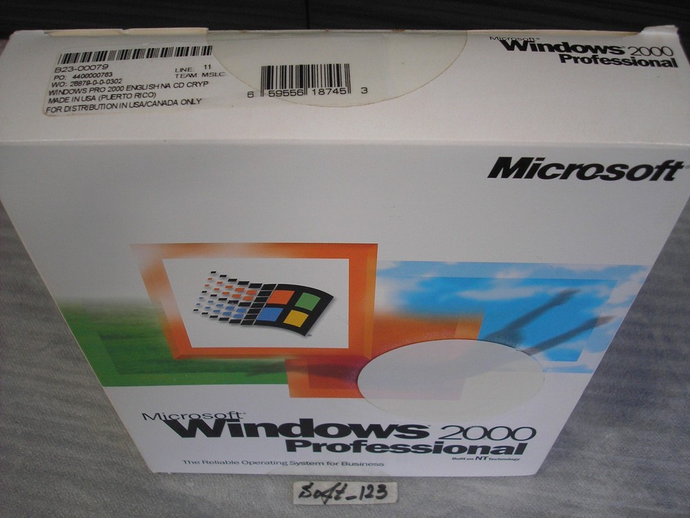 MICROSOFT WINDOWS 2000 PROFESSIONAL FULL OPERATING SYSTEM MS WIN PRO=SEALED BOX=