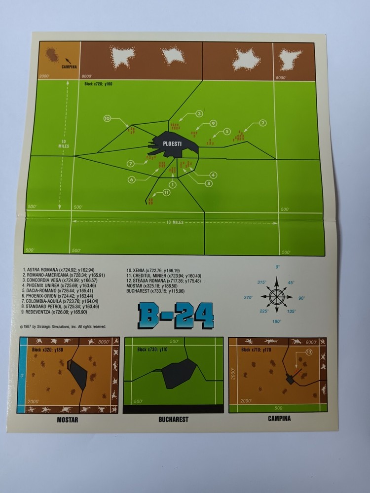 Commodore 64 Combat Flight Simulator B24 Strategic Simulations Game Tested/Works