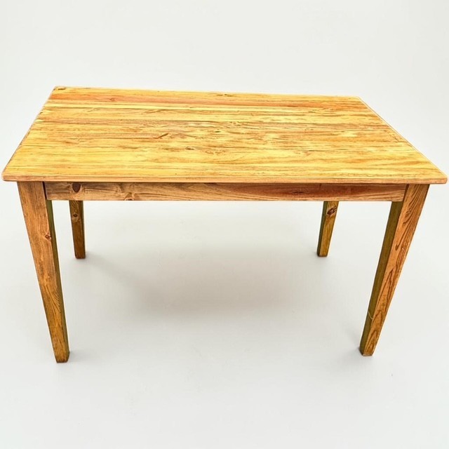Vintage Solid Pine Farmhouse Kitchen Table Refinished Rustic 48x30