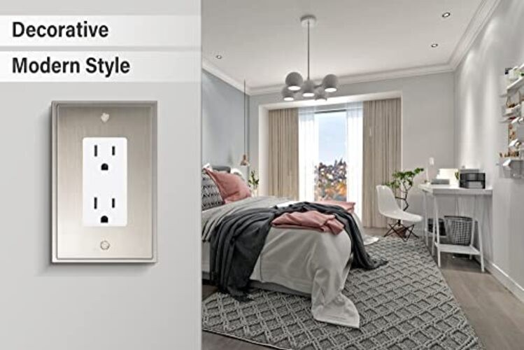 Soft Modern Decorative Wall Plate Switch Plate Outlet Single Decorator 2PK