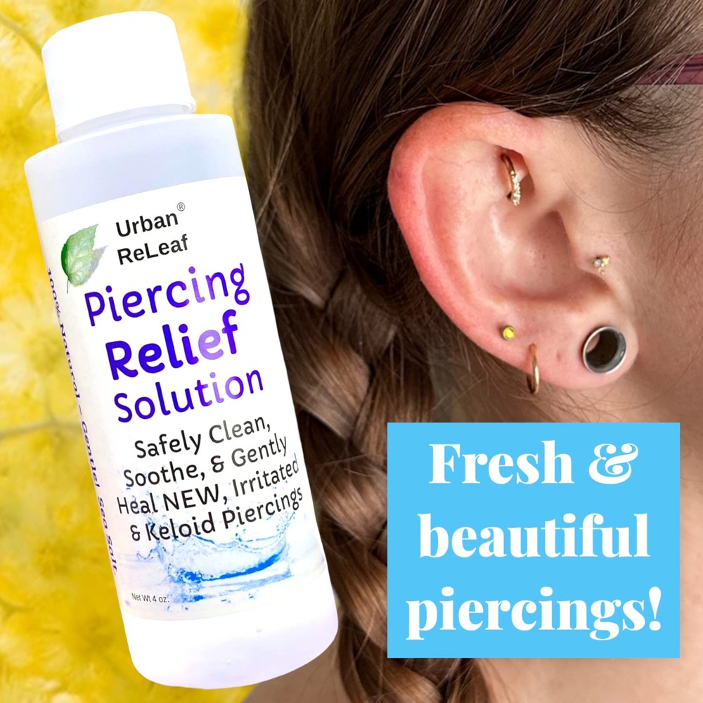 PIERCING RELIEF Solution ! Safely Clean, Soothe & Gently Calm New, Irritated ...