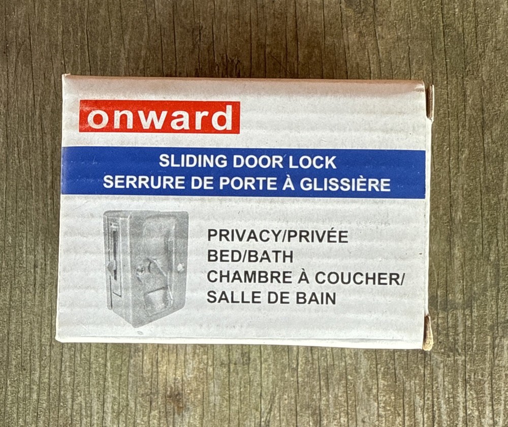 Onward 1701BPS-BC Pocket Door Pull with Privacy Lock - Rectangular, Brass