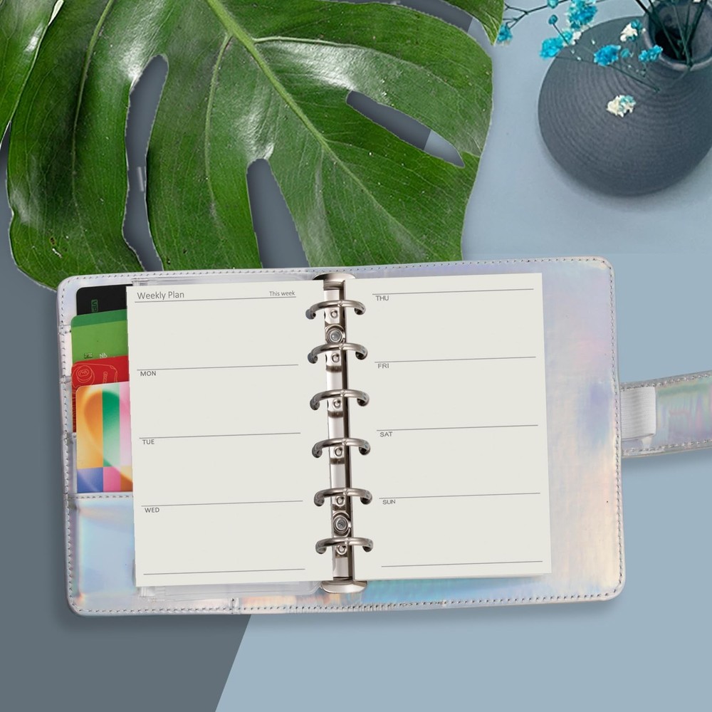 Harphia A7 6 Holes Binder Refill Value Set,90sheets weekly A7, Week Paper Set