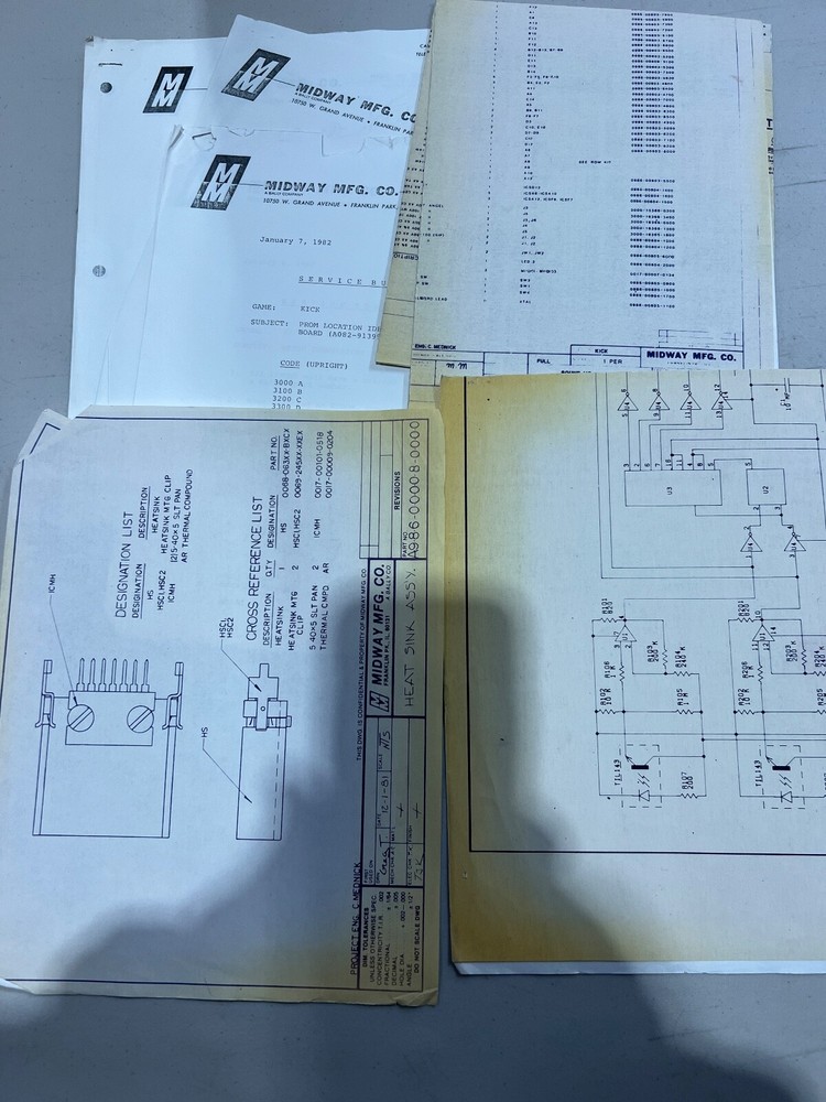Midway: Kick - Distributors Complete Paperwork Set