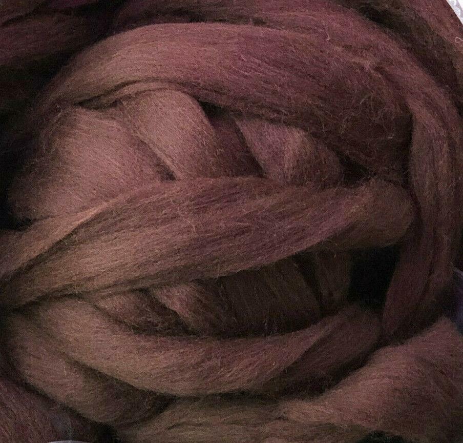 Dark Brown Wool Top Roving