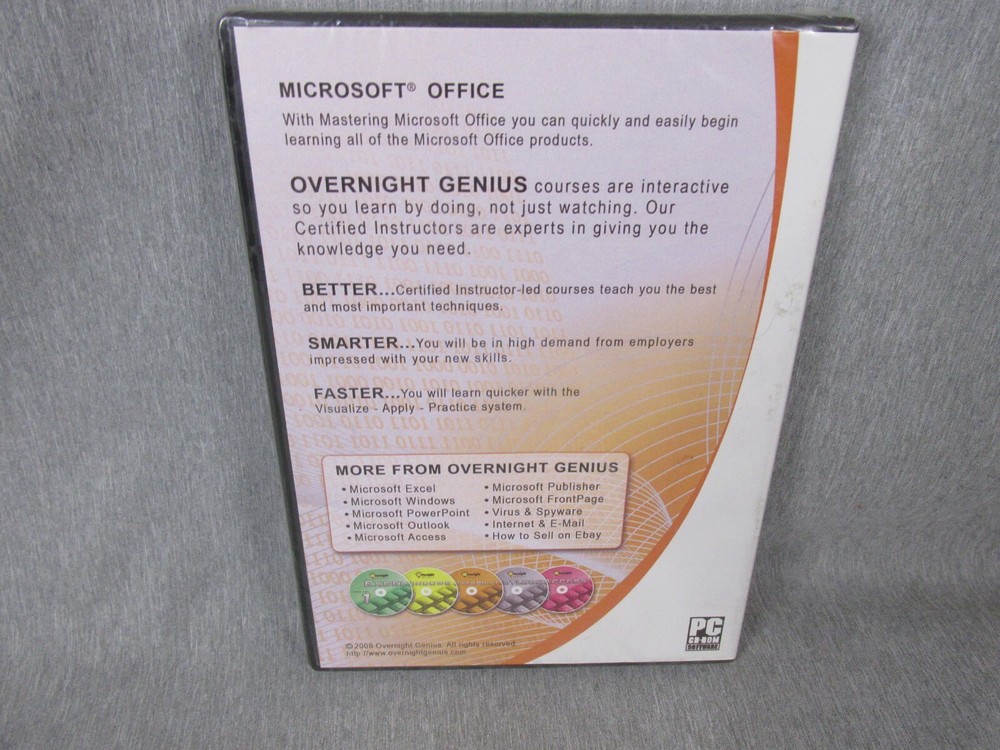OVERNIGHT GENIUS MASTERING MICROSOFT OFFICE BEGINNER CD-ROM 2008