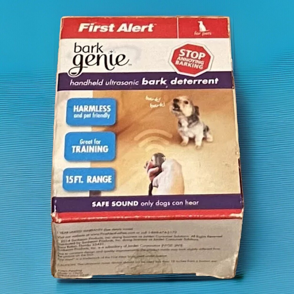First Alert Bark Genie Handheld Bark Control Device 15ft Range Harmless Open Box