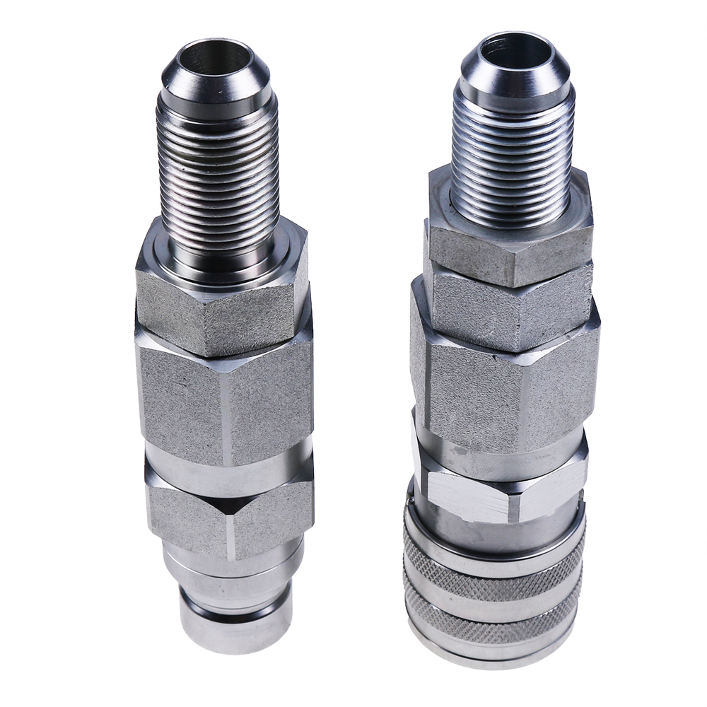 #10 JIC Thread 1/2" Hydraulic Quick Connect Coupler Set For Bobcat NH CASE GEHL