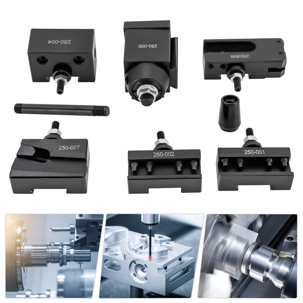 6 Pack Wedge Type Quick Change Tool Post Sets For 6-9" Swing Mini Lathe Black