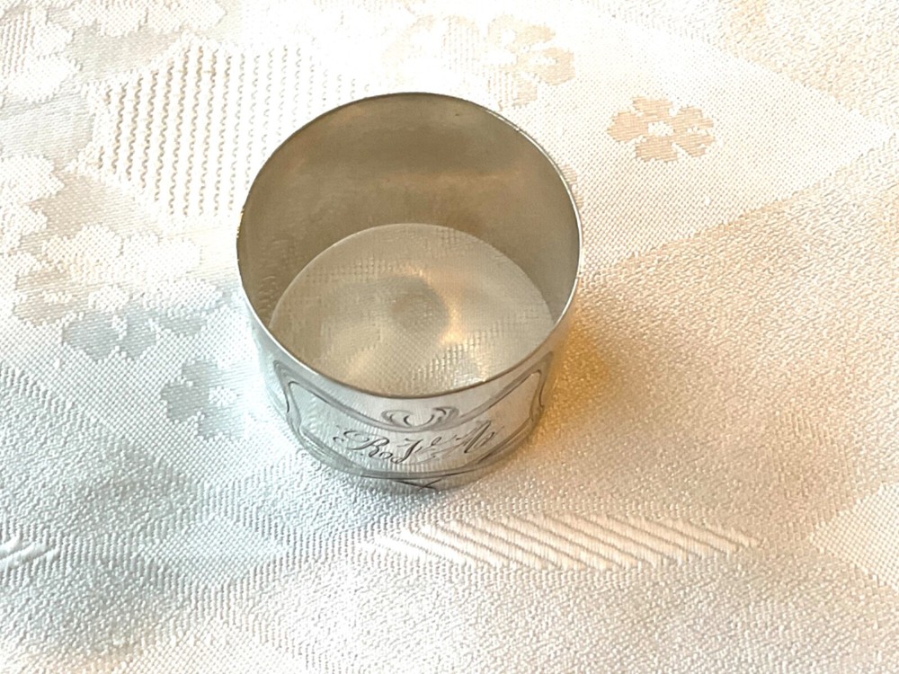 Antique German solid silver napkin ring RIA