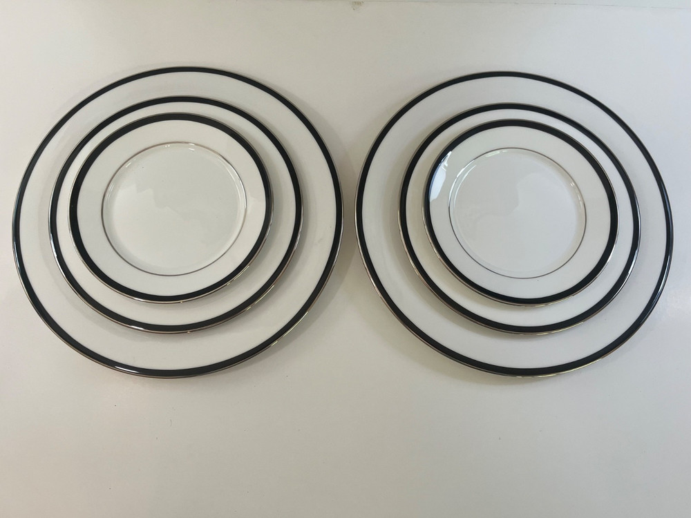 Lenox China Leigh Pattern 2 3 Piece Place Settings, Dinner, Salad & Bread Plate