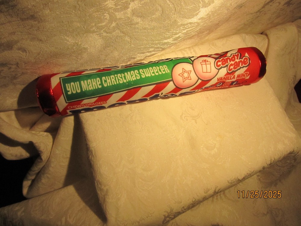 Mentos Candy Canes Vanilla Mint Stuff Candy Roll 13 1/2" Long