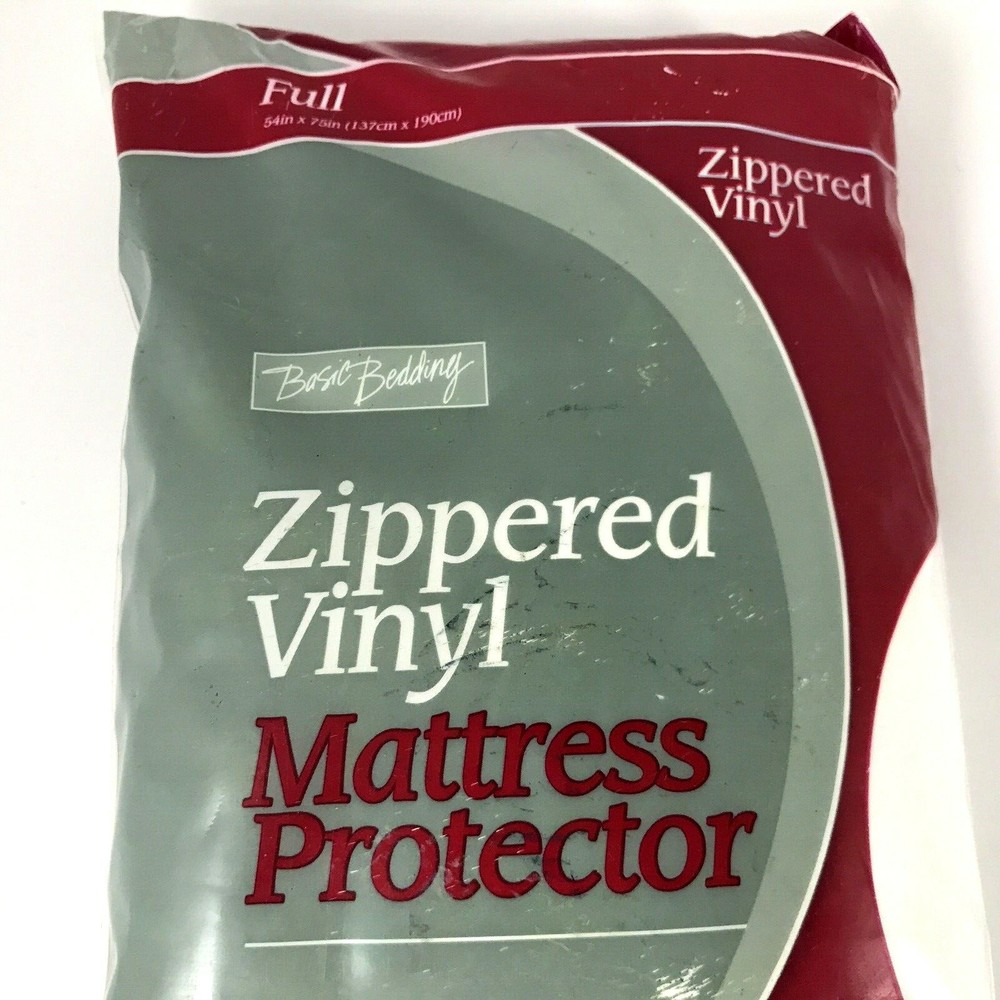 Basics Bedding Mattress Protector Bed Zippered Vinyl Secure Fit Size Full