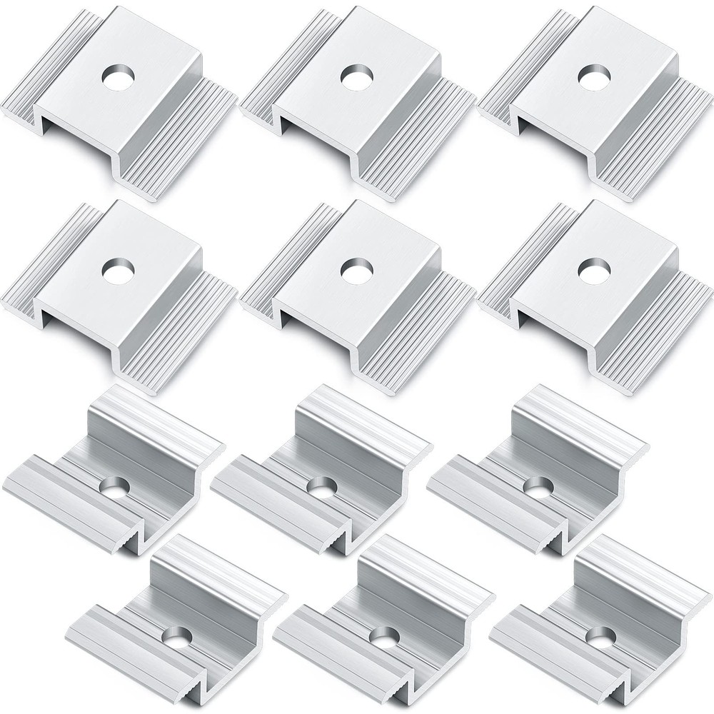12 Pack Solar Panel Mid Clamps 1.06 Inch Solar Panel Bracket Aluminium Mounti...