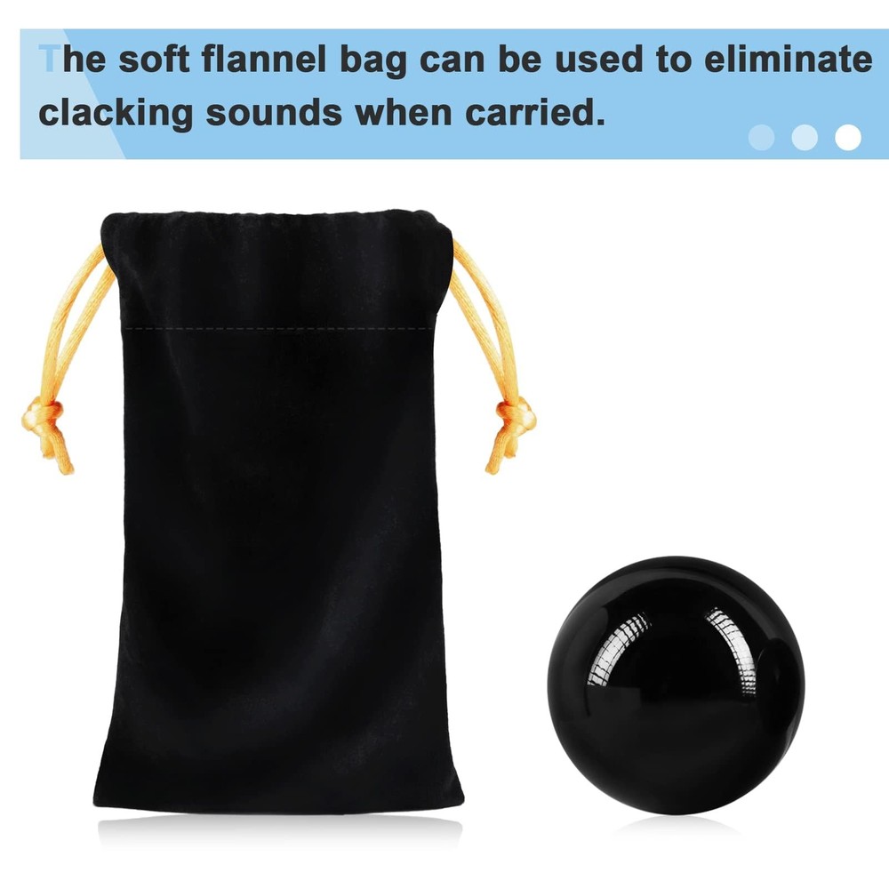 Learay Black Obsidian Baoding Balls - Chinese Health Exercise Massage - 2 Sizes