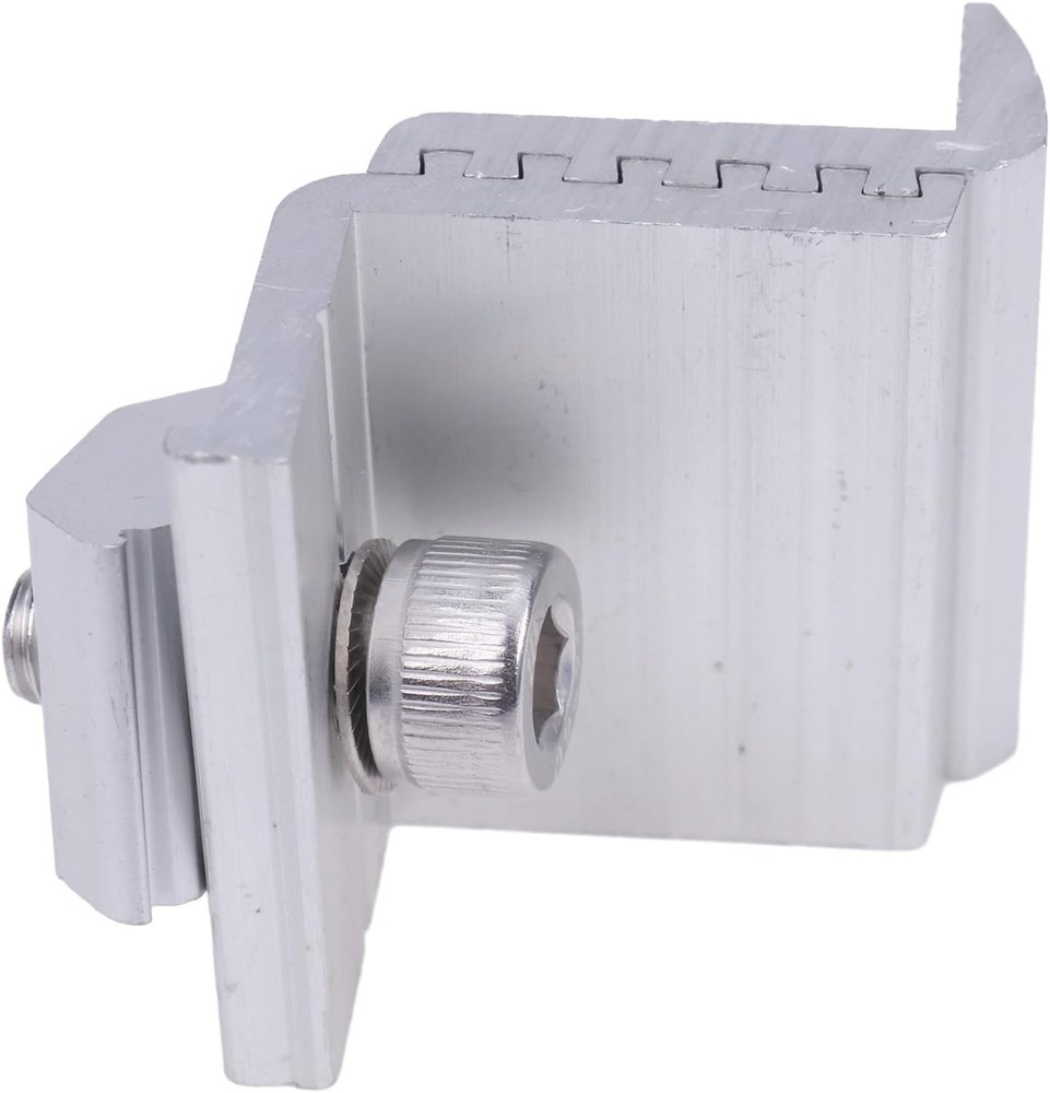 AIVWUMOT Adjustable Solar End Clamp T Shaped Panel Mount Bracket Silver