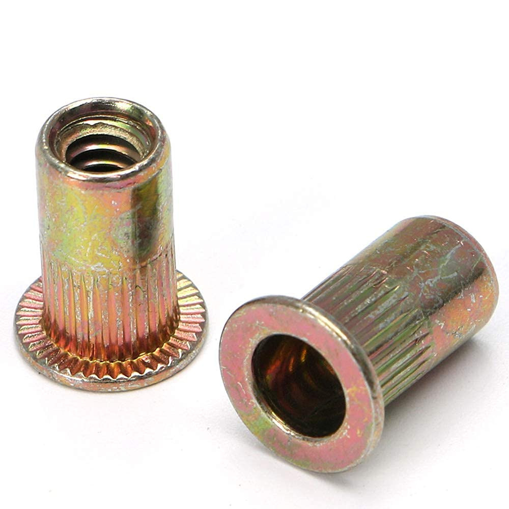 100Pcs Carbon Steel Metric M6 Rivet Nuts Threaded Rivet Insert Nutsert Rivnuts K