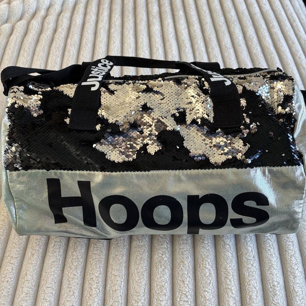 Justice Flip Sequin Duffel Bag Hoops