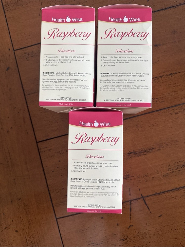 HealthWise High Protein Raspberry Gelatin (3 Boxes)