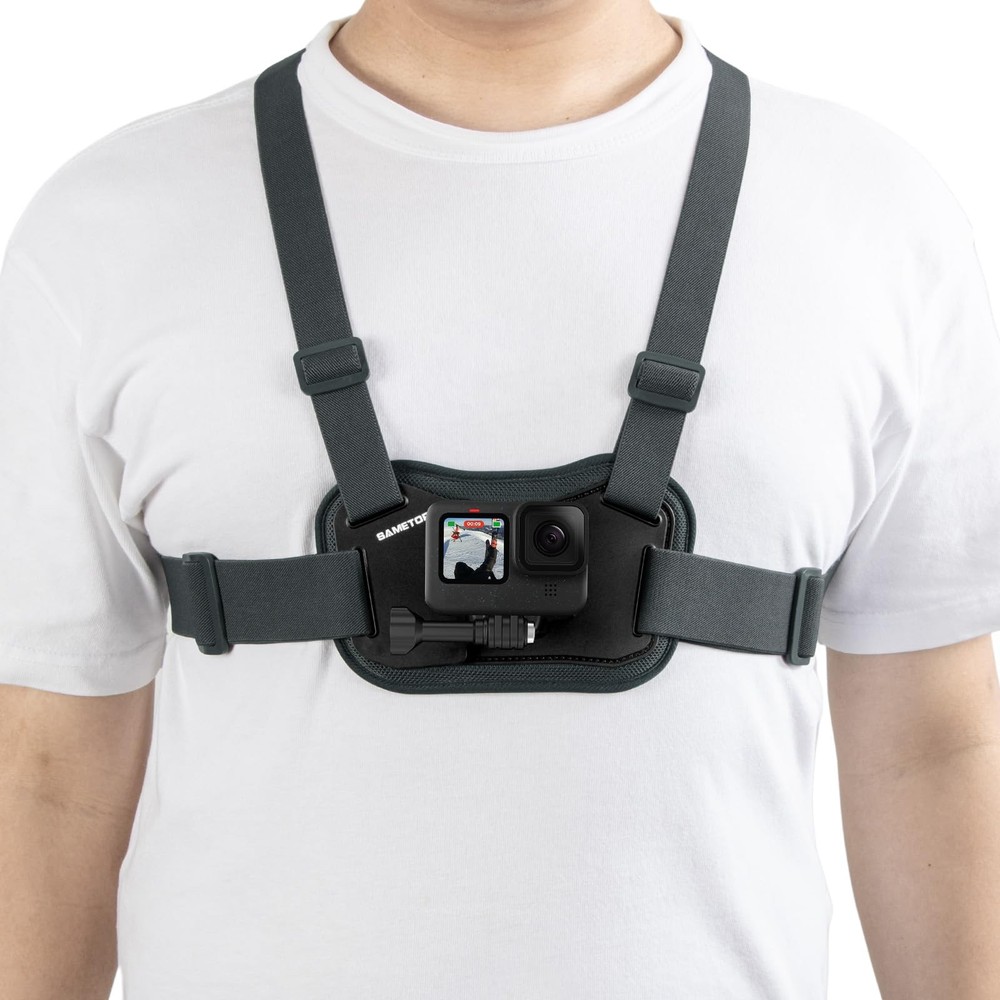 Sametop Chest Mount Harness Strap Body Chesty Compatible Grey-Black