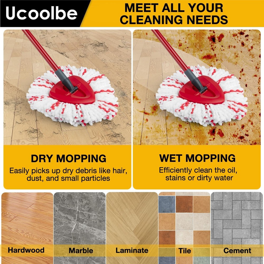 Upgraded mop Refill for O Cedar, 3 Pack Spin mop Heads Replacements Compatibl...