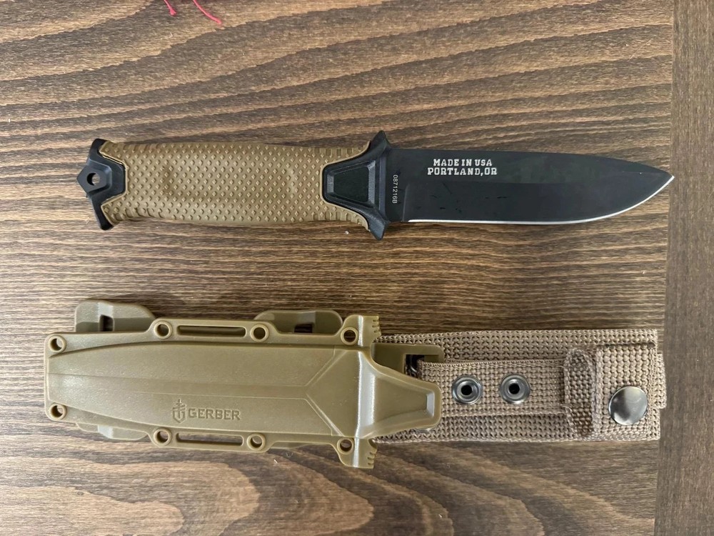 Gerber StrongArm Fixed Blade Knife Plain Edge - Coyote Brown