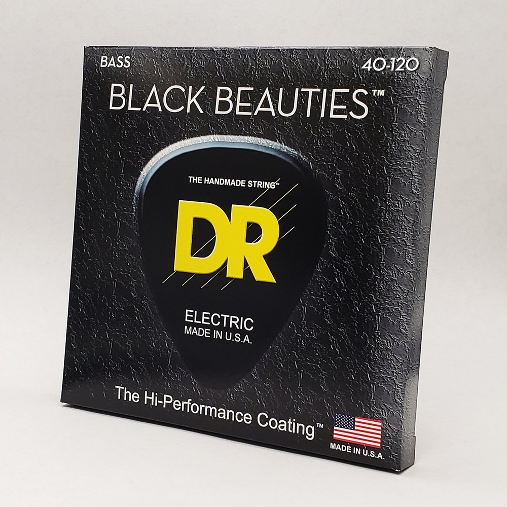 DR Strings Black Beauties K3 Coated Bass Strings, 5-String Set (Light, 40-120),