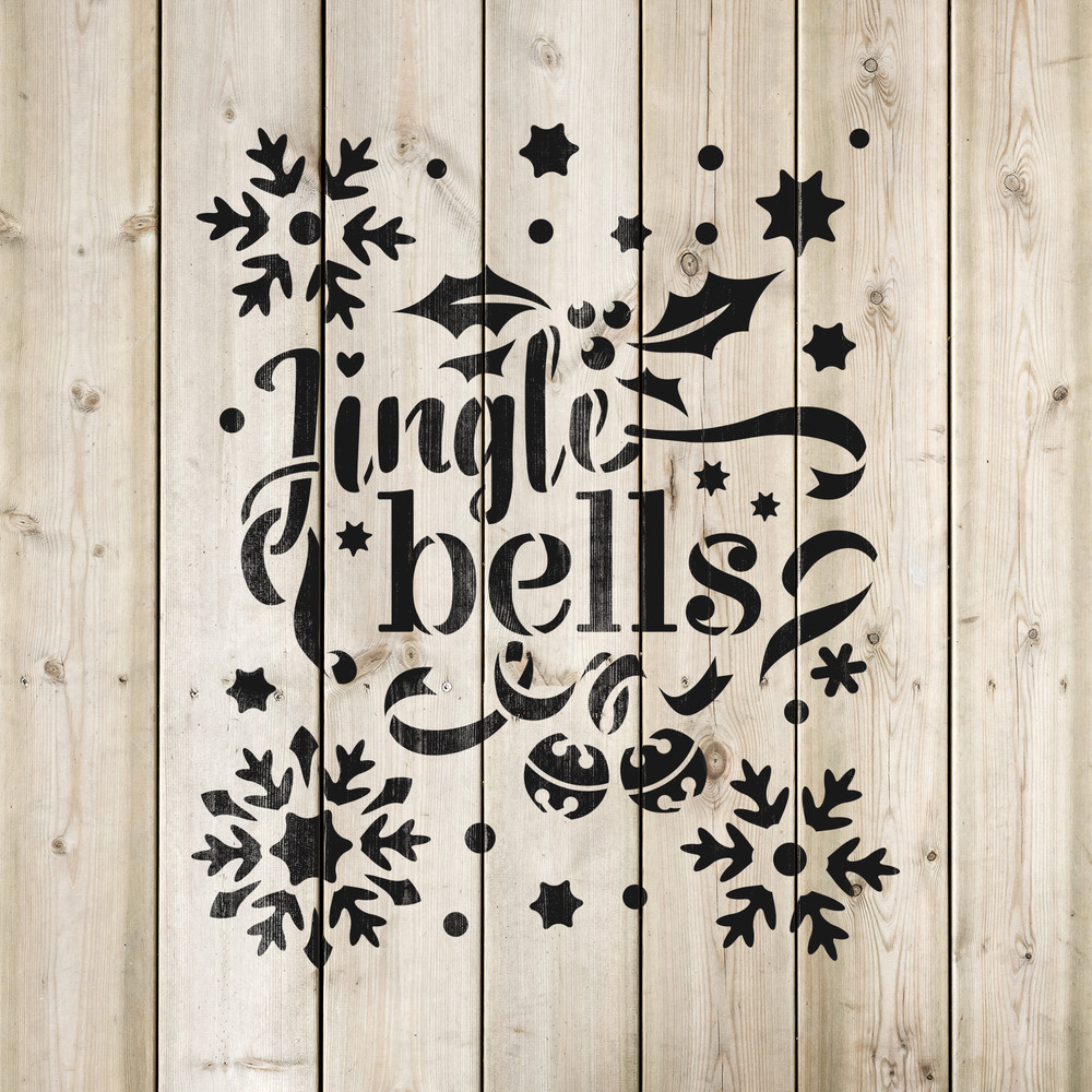 Jingle Bells Stencil - Durable & Reusable Mylar Stencils