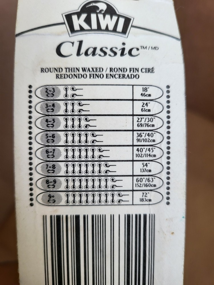 Kiwi Classic Brown Shoelaces- Size 4-5. 2.7"/30"