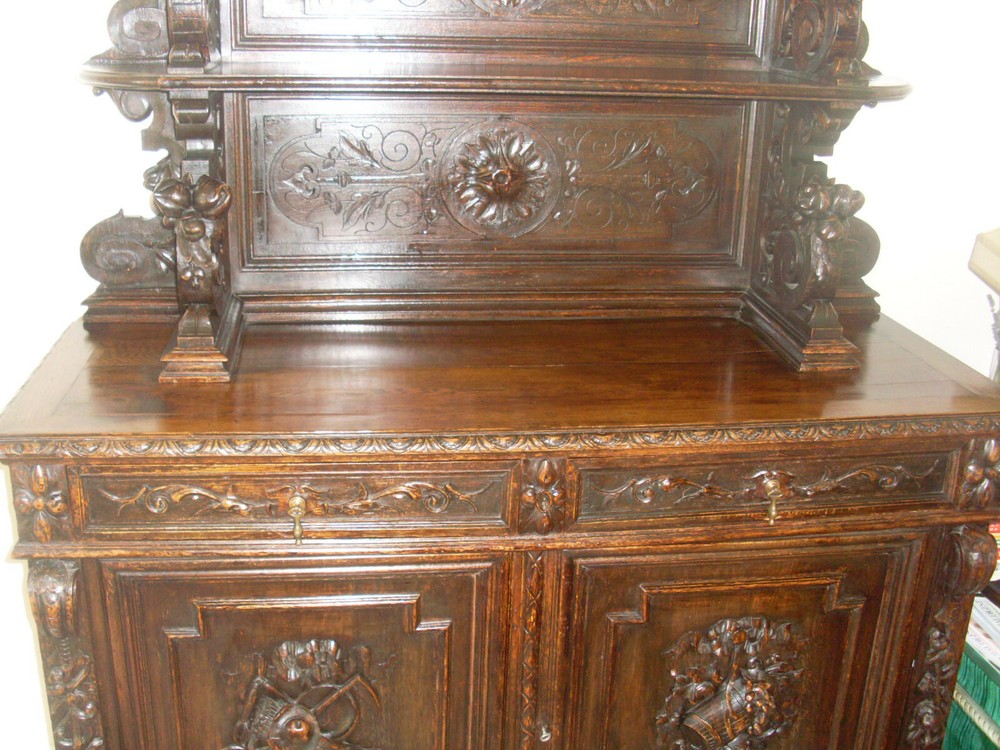 Antique French Sideboard carved oak