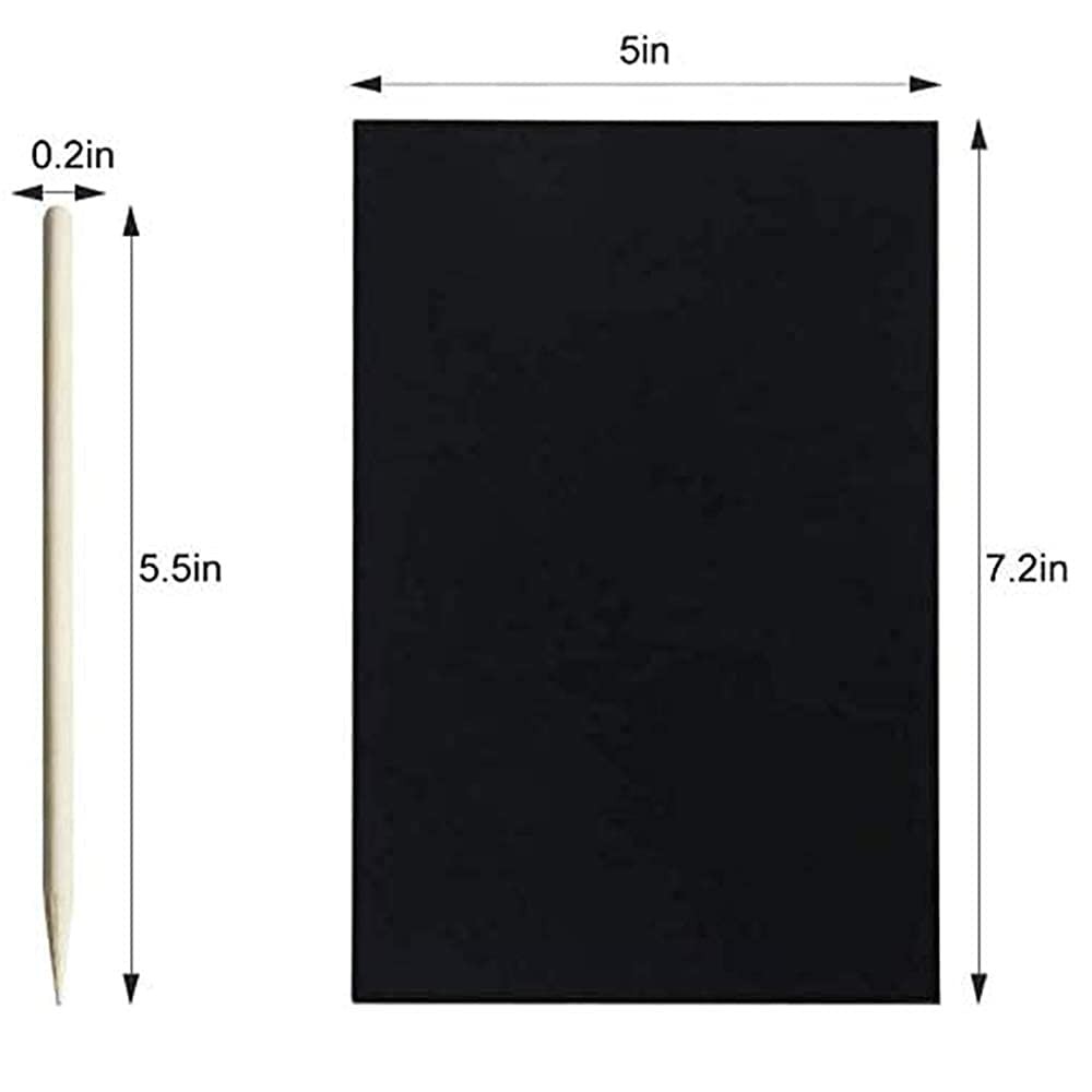 Art Set for Kids Rainbow Magic Scratch Off Paper Black Scratch Sheets Notes C...