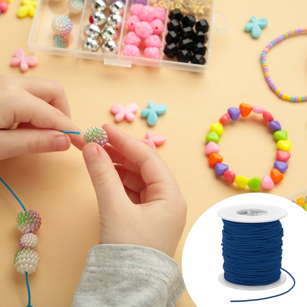 Elastic Cord, 2 mm Stretchy Elastic String 77 Yards Dark Blue