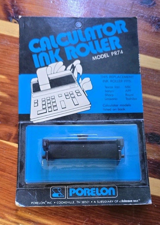 Porelon Calculator Ink Roller Model PR74 Calculator Replacement Ink Roller NOS