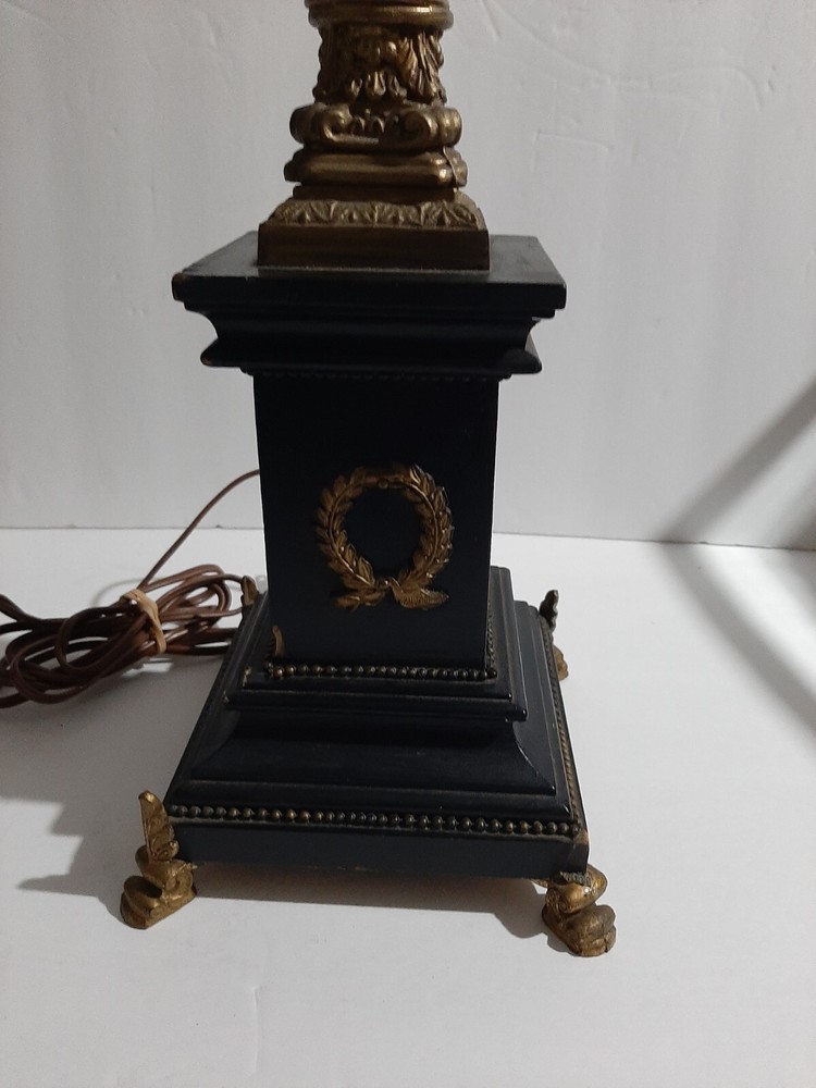 Antique Brass Column Table Lamp