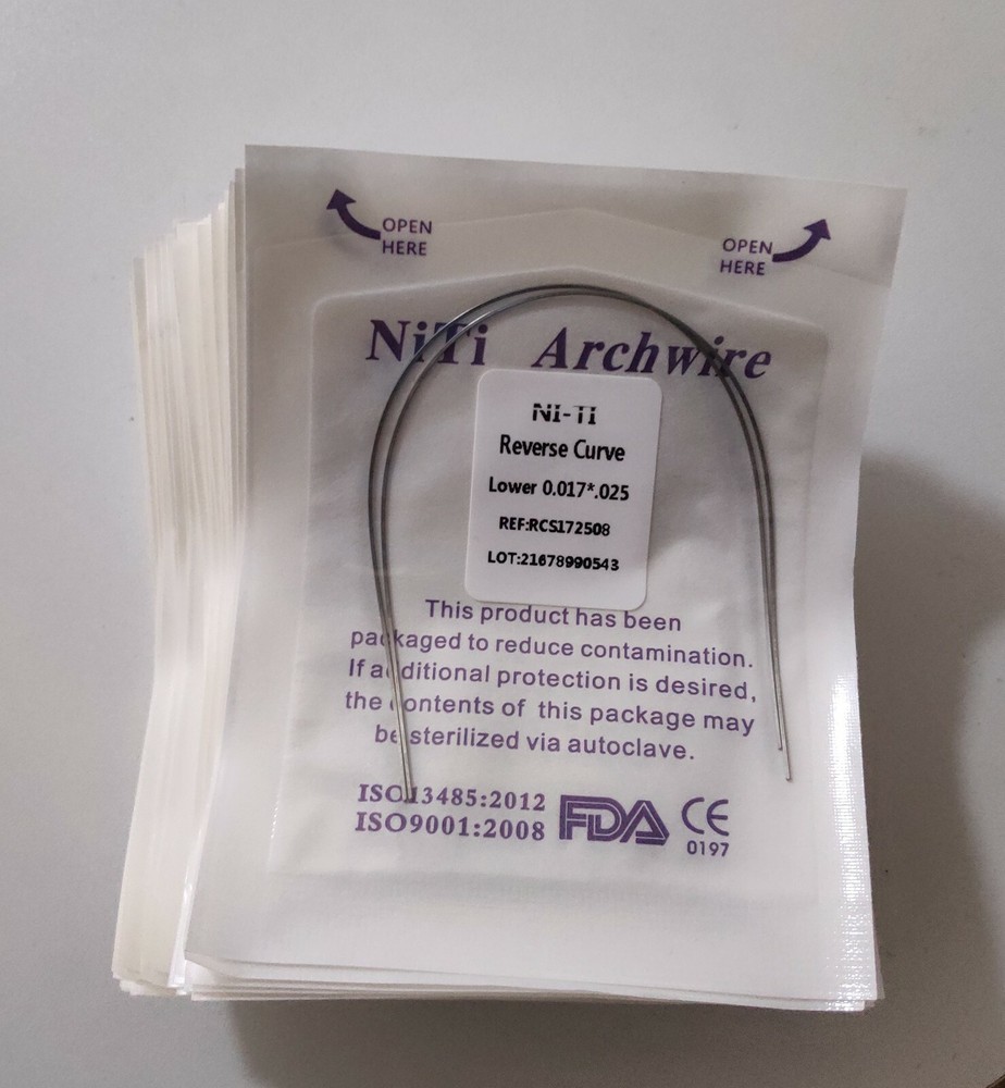 5 Packs Dental Orth Reverse Curve Rectangular Arch Wires Super Elastic NITI