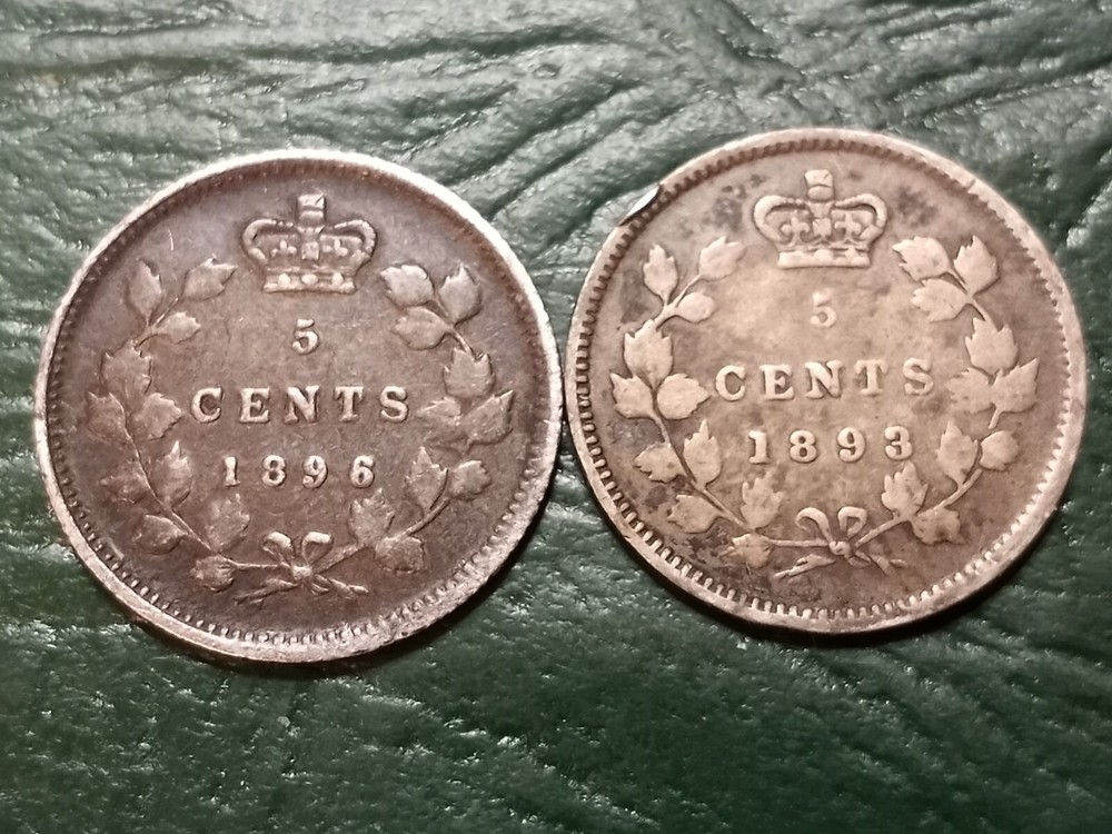10 Higher Grade Assorted Canada 5 Cents - .925 Silver
