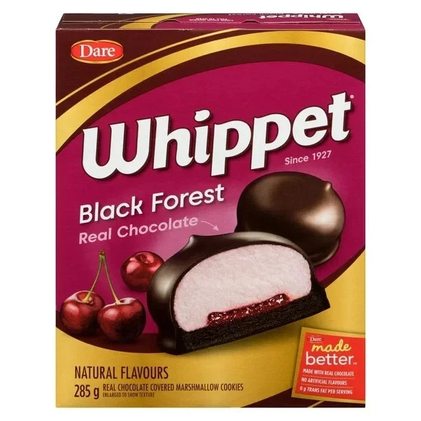 3 Boxes DARE Whippet Black Forest Chocolate Covered Marshmallow Cookies - FRESH