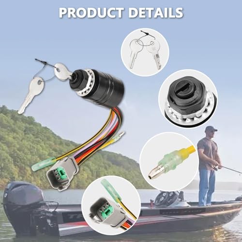 129572 Boat Ignition Switch with Key Compatible with Tracker Boats,Ignition