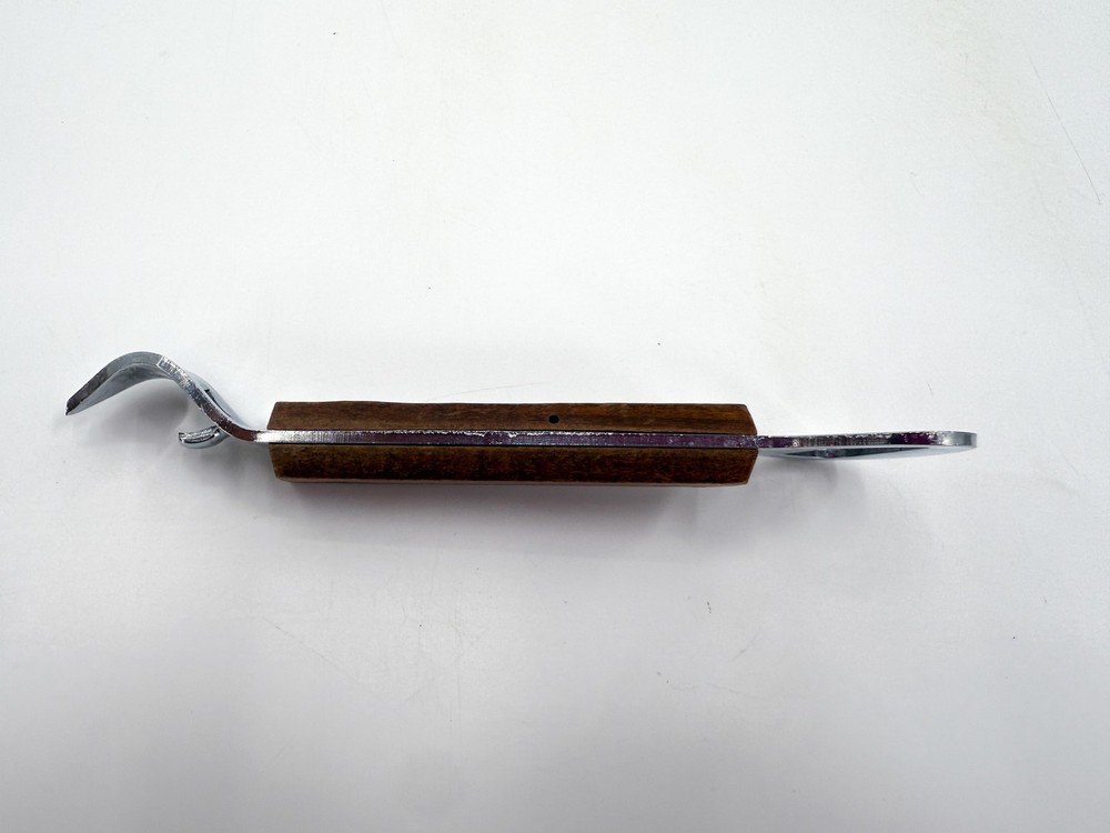 Vintage Wood Handle Bottle Opener Can Punch Taiwan Barware Dual Function Tool