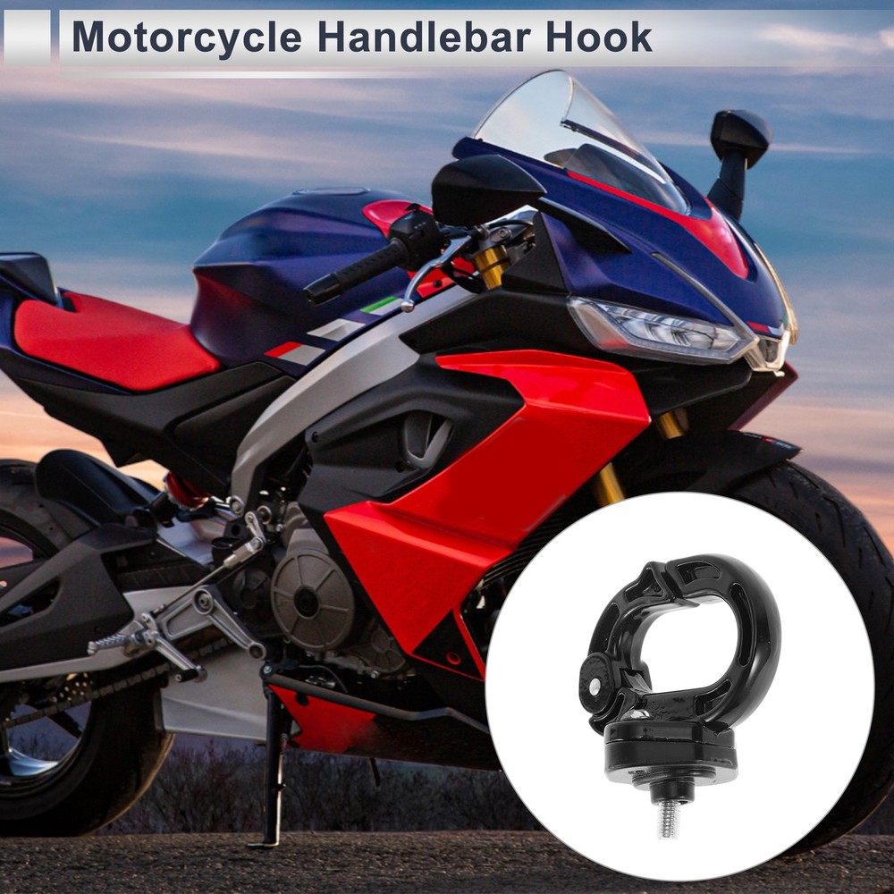Alluper Alloy Motorcycle Hook for Mini Round Shape 1pc Black
