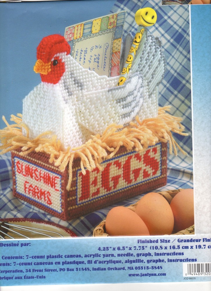 CHICKEN MEMO HOLDER  7ct plastic canvas  PATTERN (#TF0186)