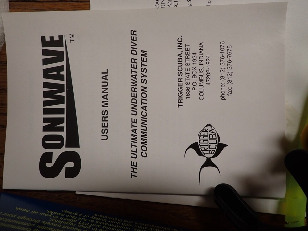 Soniwave Scuba Communications Through-Water Transceiver Pair NOS Model B
