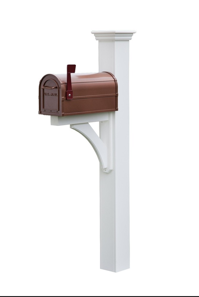 Handcrafted Annapolis mailbox post. (Made With Premium No-Rot PVC Trim board).