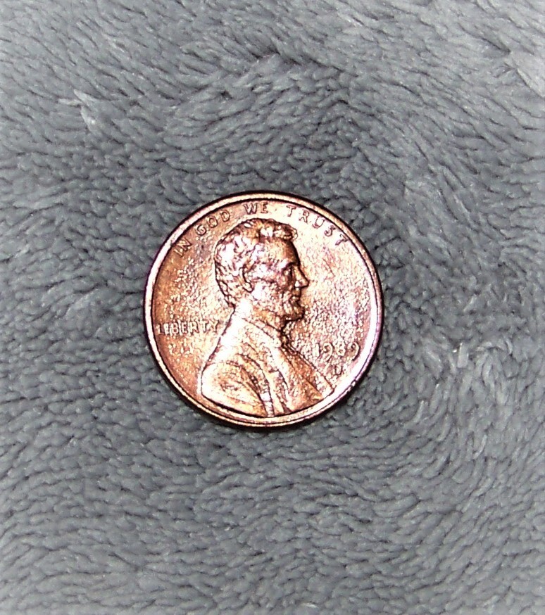 1989 D 1C PARTIAL COPPER LAYER MISSING REVERSE