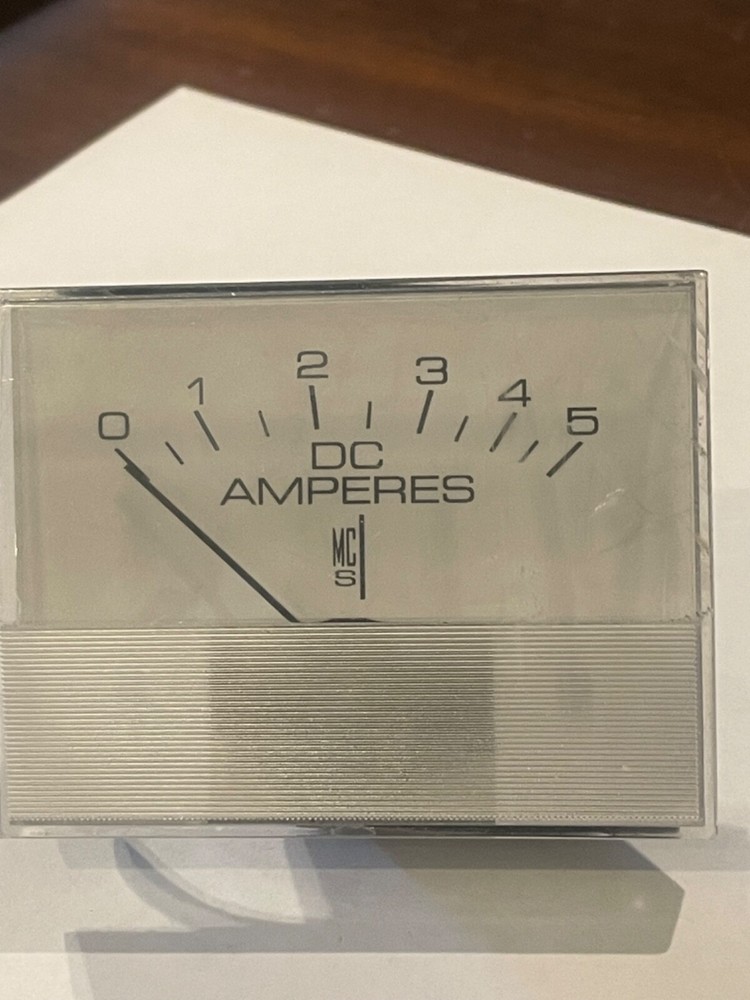 MCS 0-5 DC AMPERES PANEL METER, PANEL FACE: 3.21" LENGTH X 2.45" HEIGHT