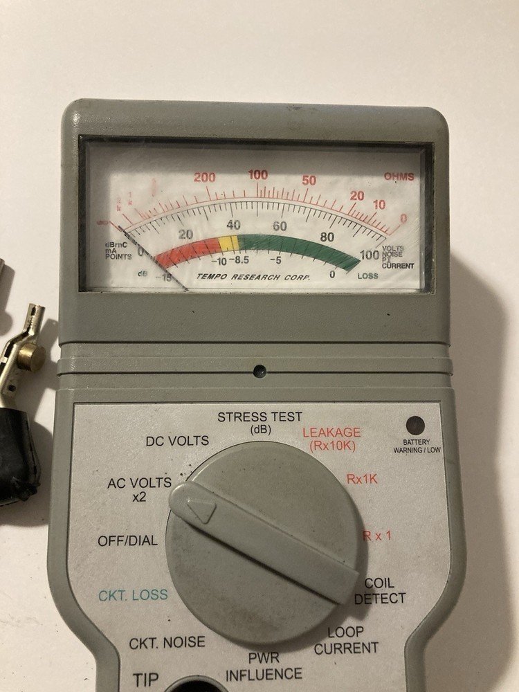 Tempo Sidekick T&N tester with wires. Tested. Nice Condition. Working.