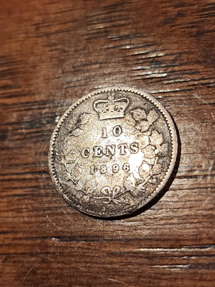 1896 Canada 10 Cents Silver Coin