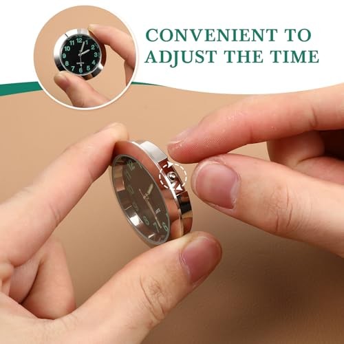 Mini Luminous Car Vent Clock - Aluminum Alloy Stick-on Dashboard Clock Silver